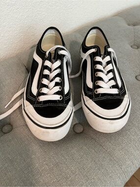 Vans Classic Black & White Low-Top Skate Sneakers